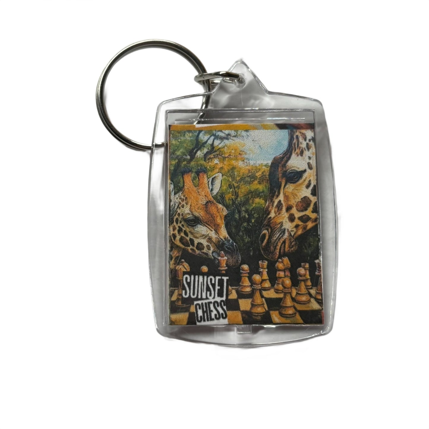 Giraffes - Chess  Photo Keychain