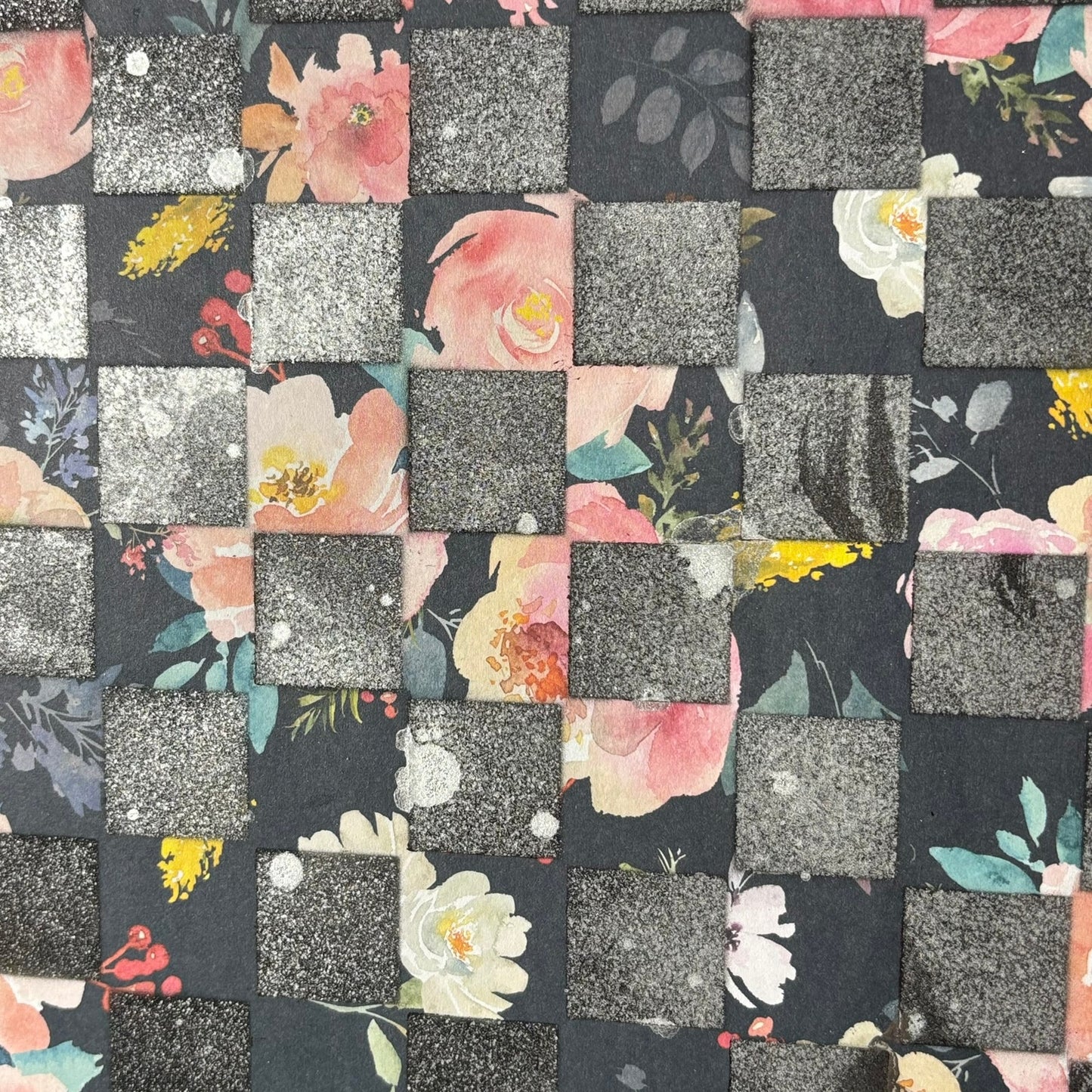 Vintage Flowers - Scrapbook Chess Board