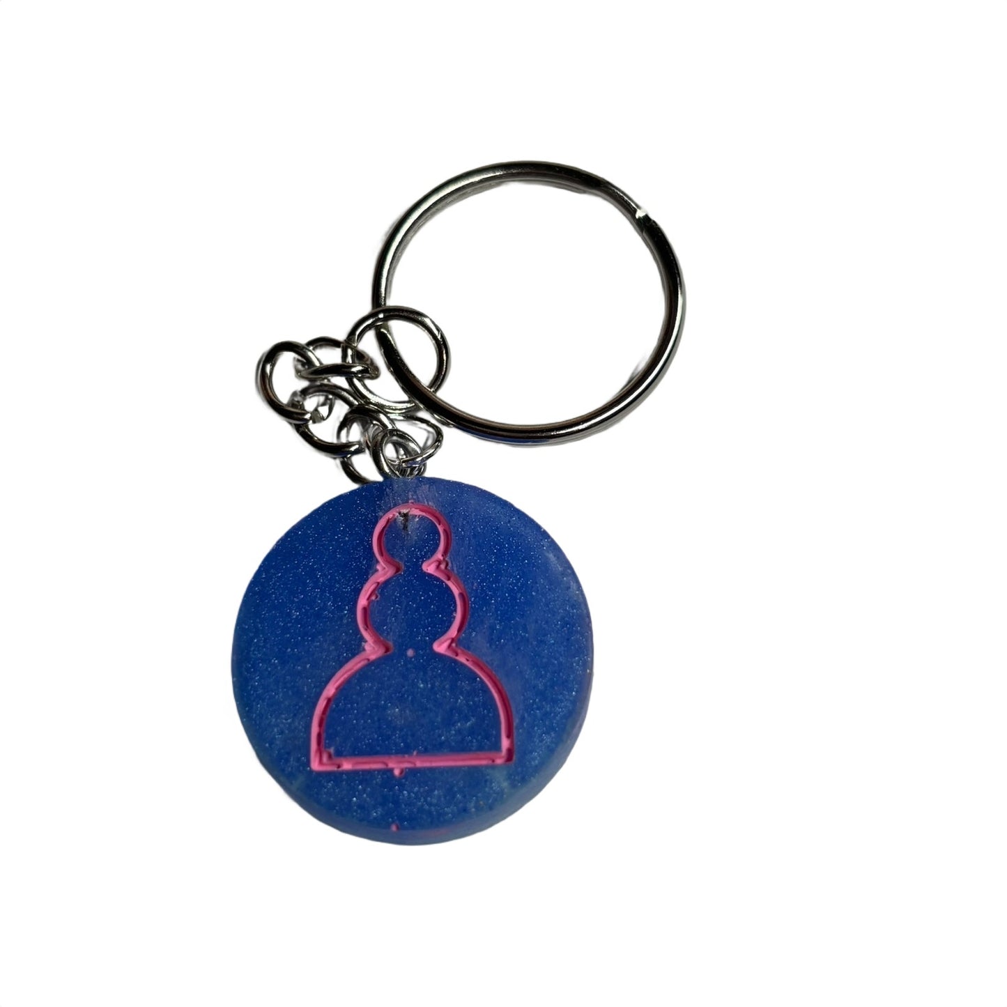 Blue Pink Pawn - Handmade Resin Keychain
