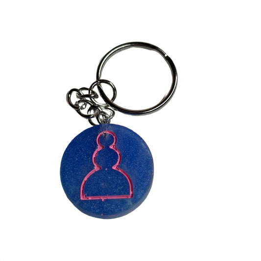 Blue Pink Pawn - Handmade Resin Keychain