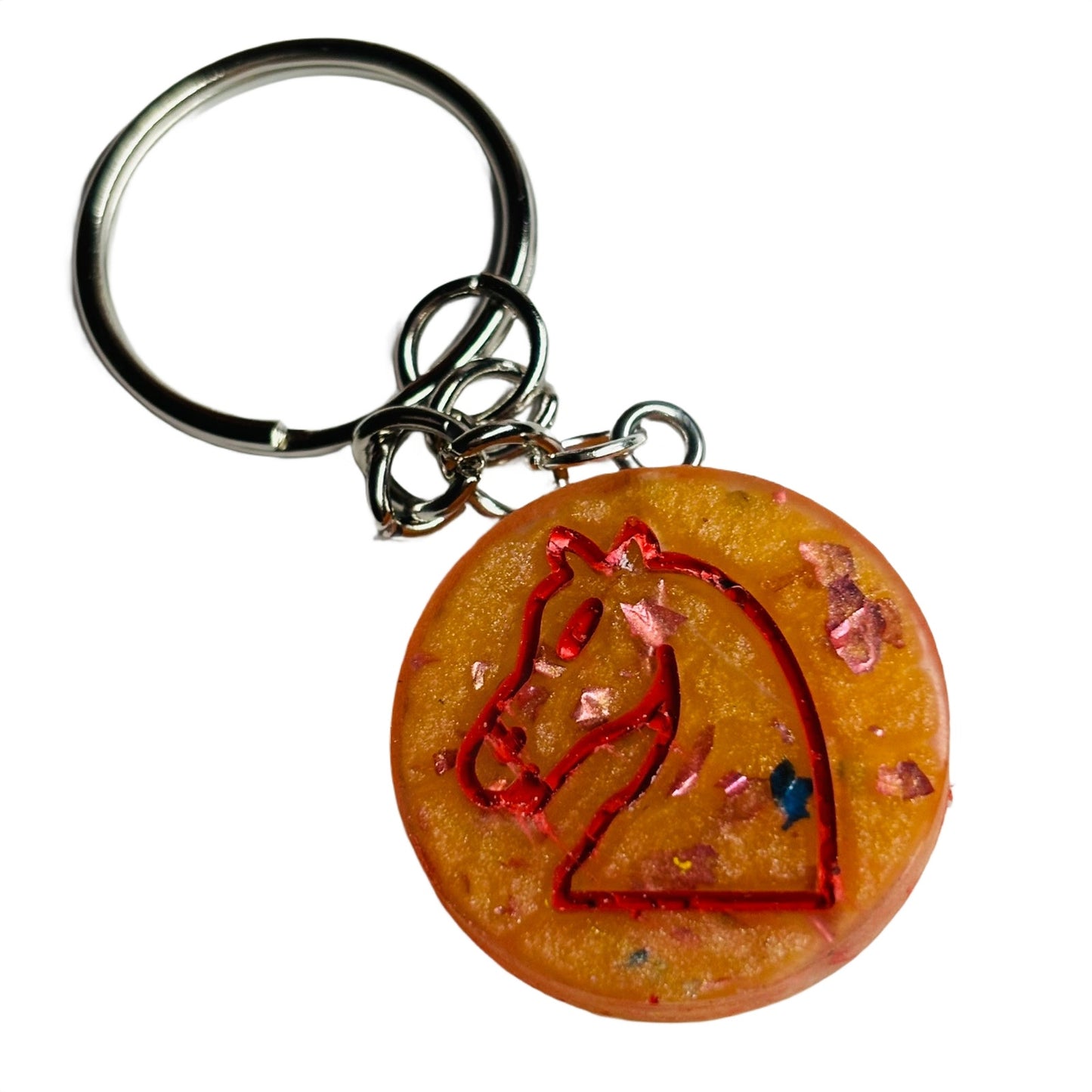 Flaming Knight - Handmade Resin Keychain