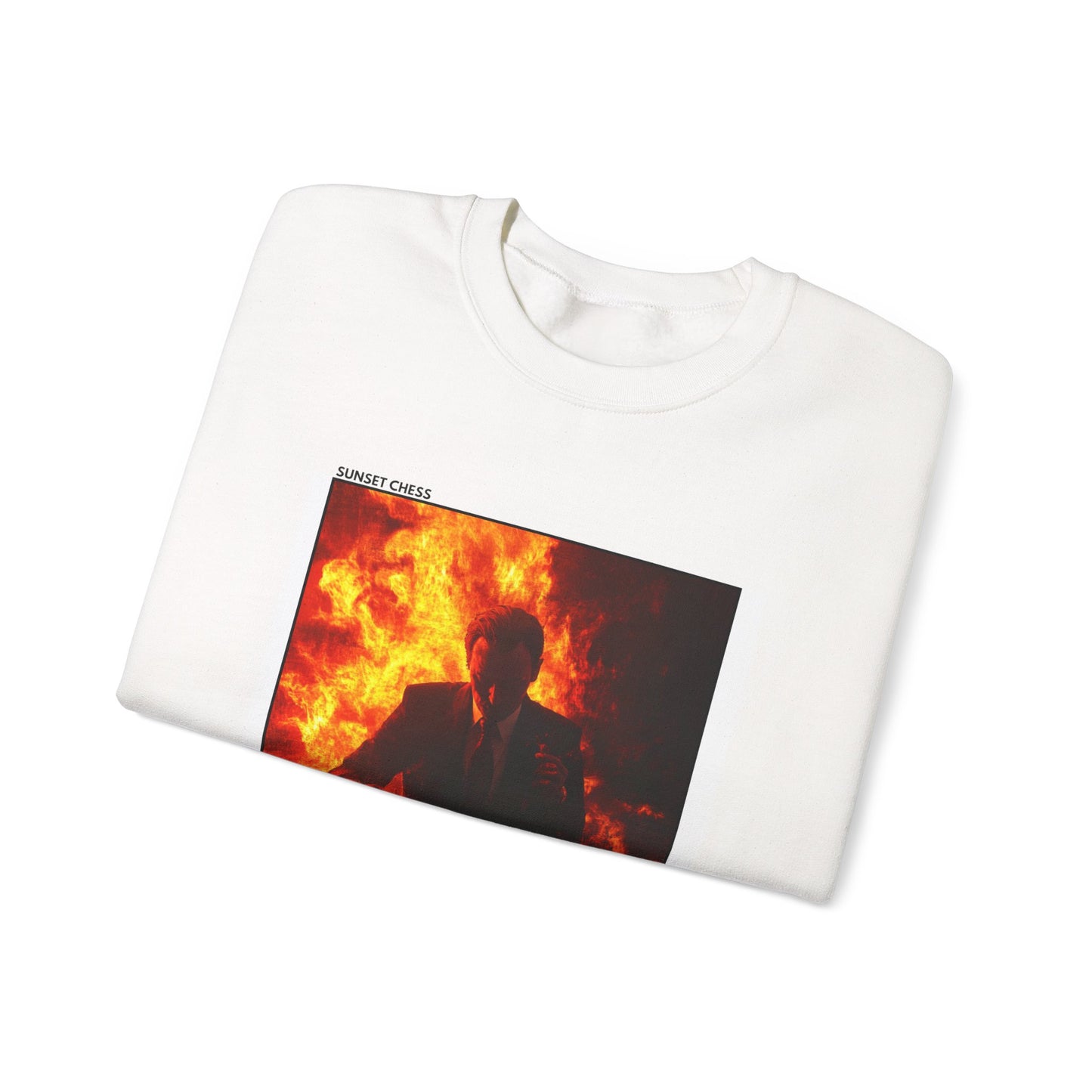 Man On Fire - White Chess Crewneck Sweater