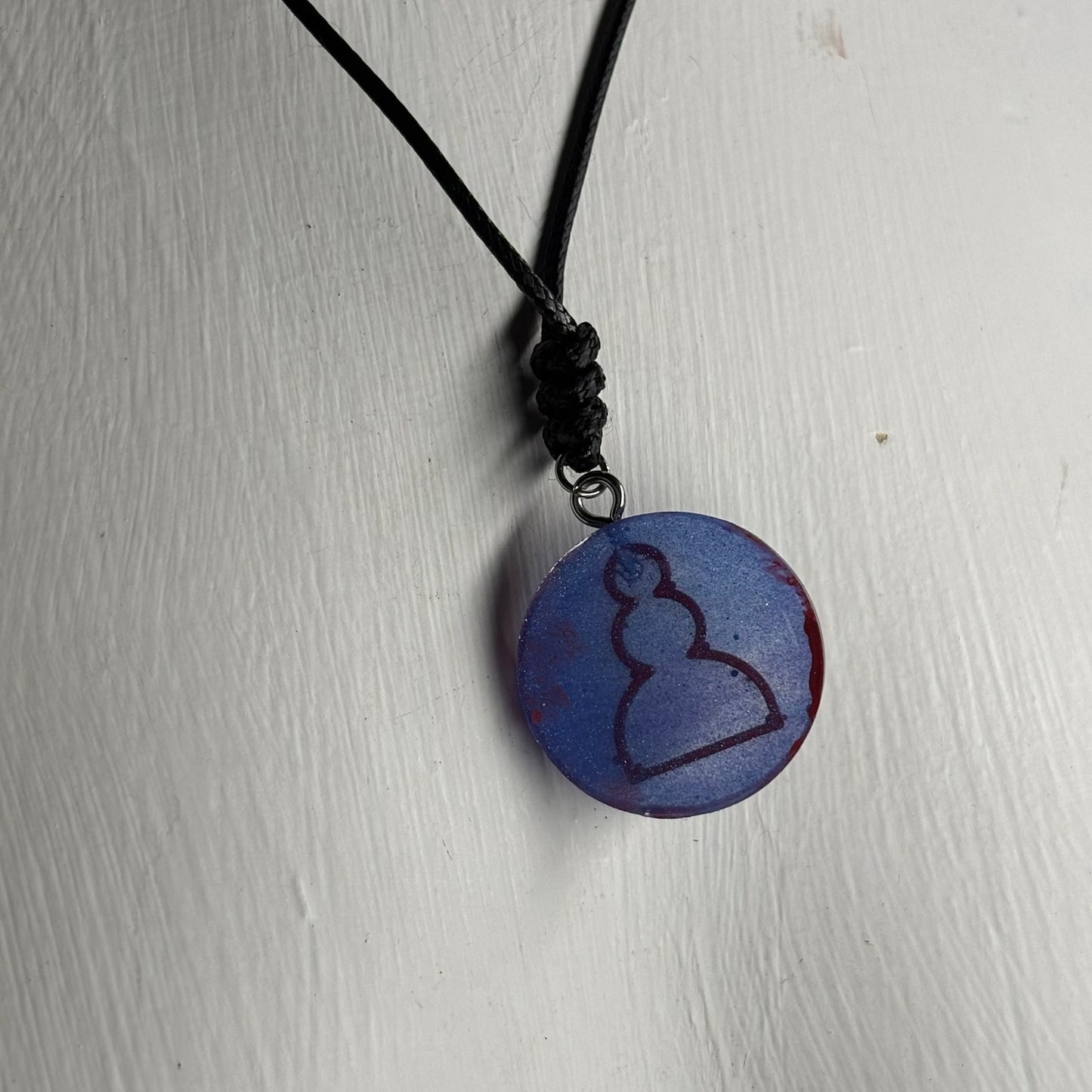 Blue Pawn - Handmade Resin Chess Necklace