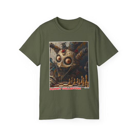 Psycho Puppet - Army Green Chess T Shirt