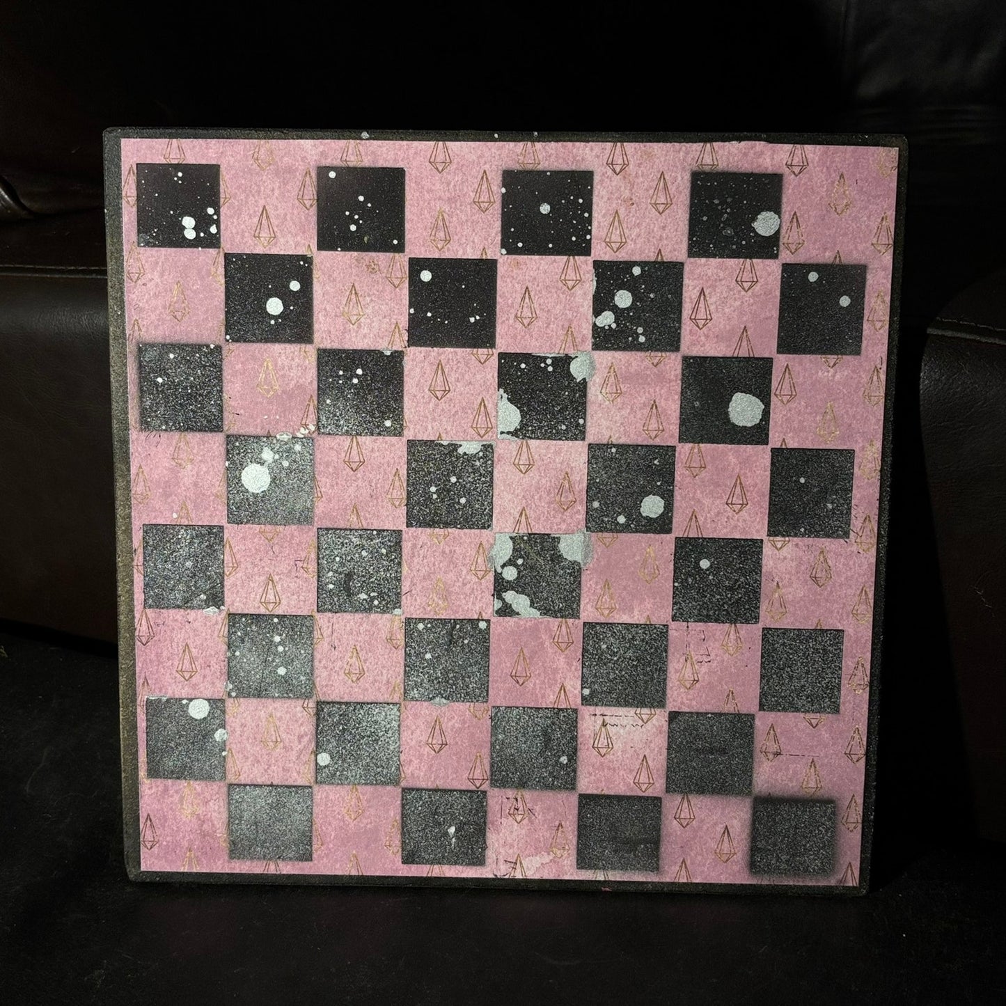 Peach Crystals - Scrapbook Chess Board