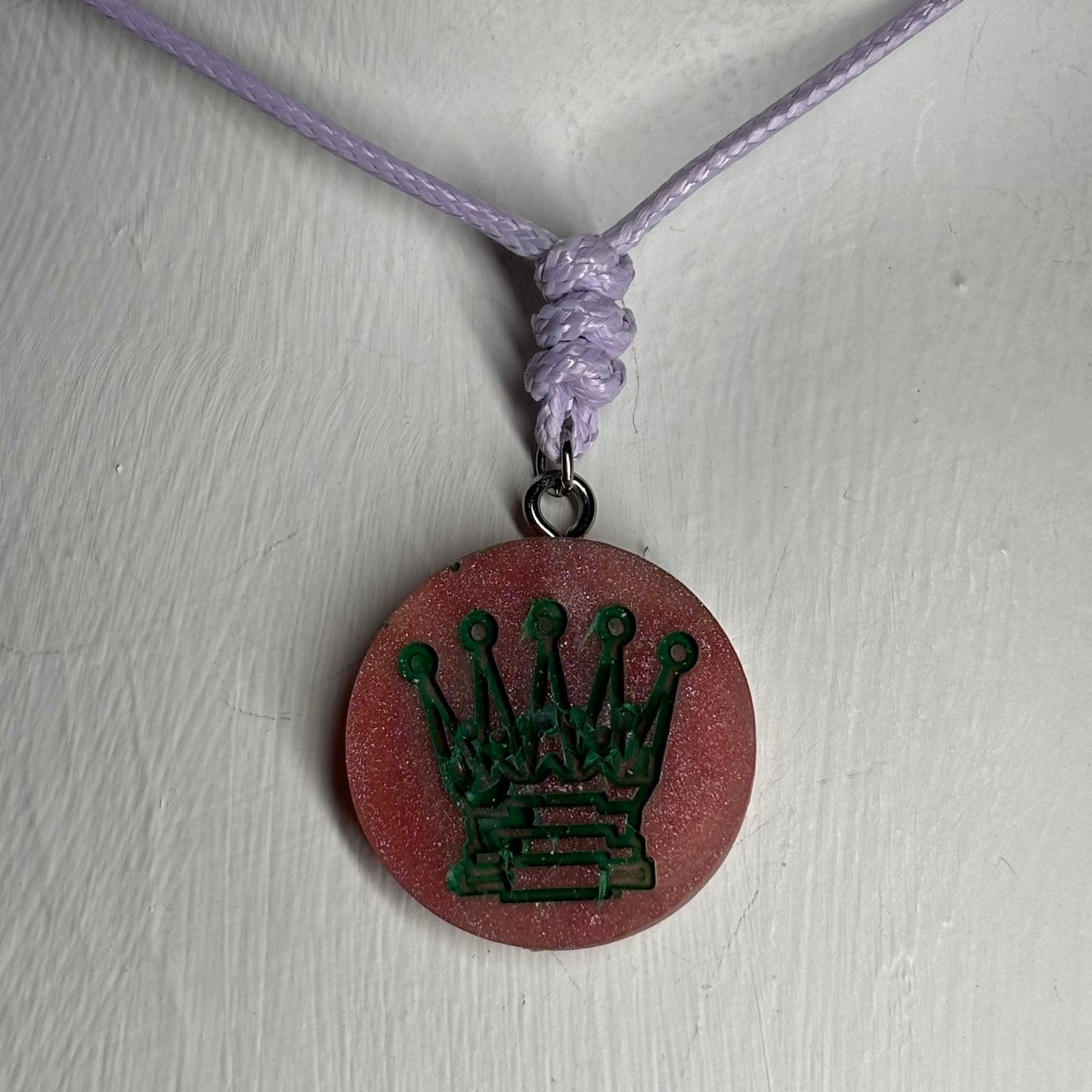 Retro Queen - Handmade Resin Chess Necklace