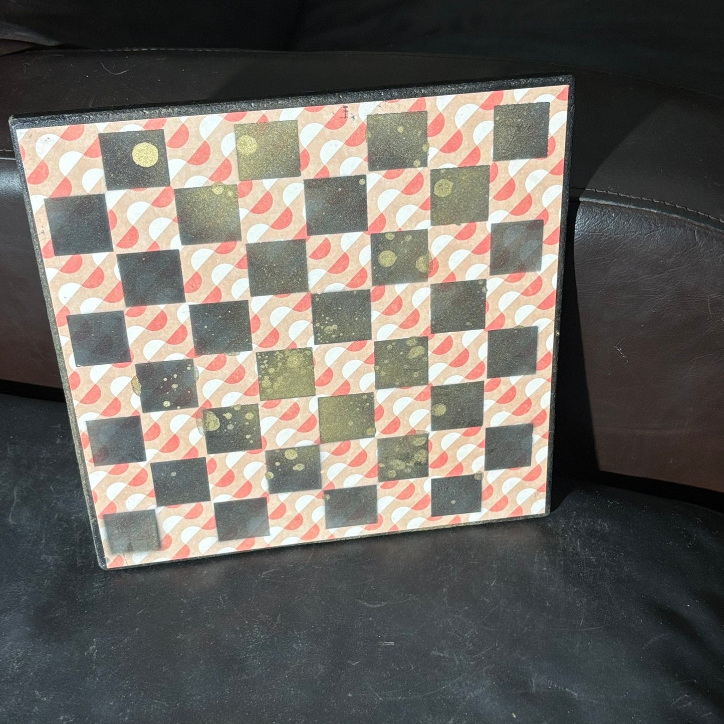 Peach Cream Pattern - Scrapbook Chess Board