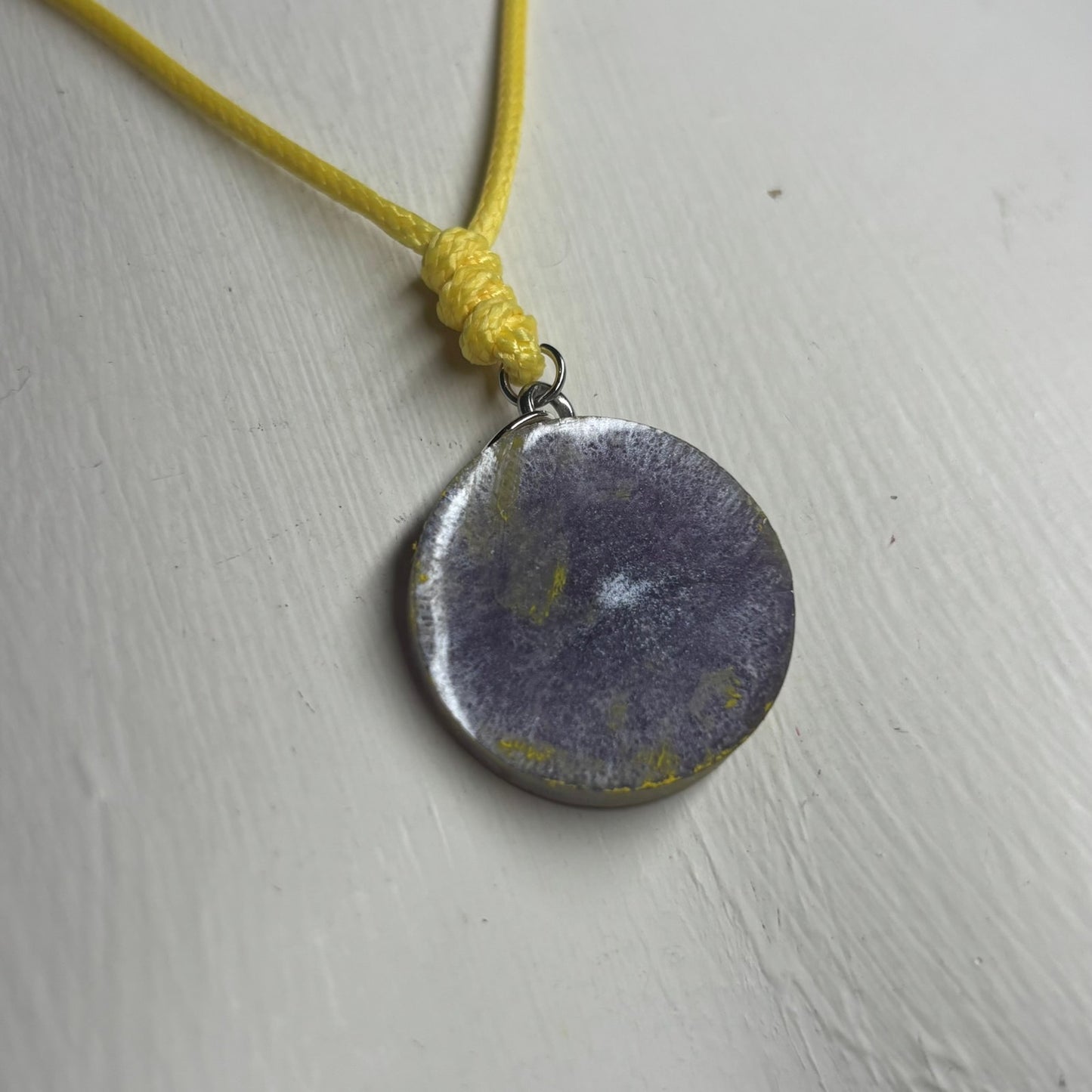 Yellow & Purple Knight - Handmade Resin Chess Necklace