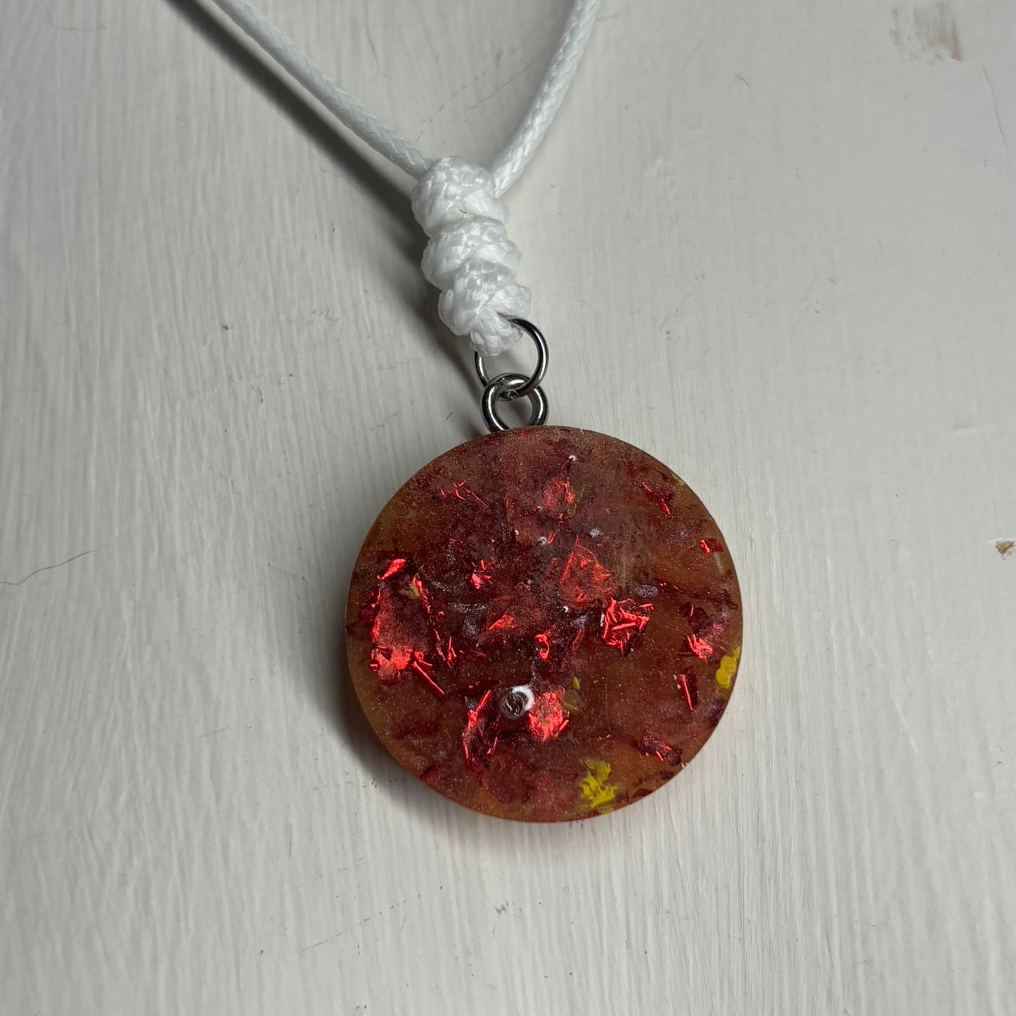 Crystal Amber King - Handmade Resin Chess Necklace