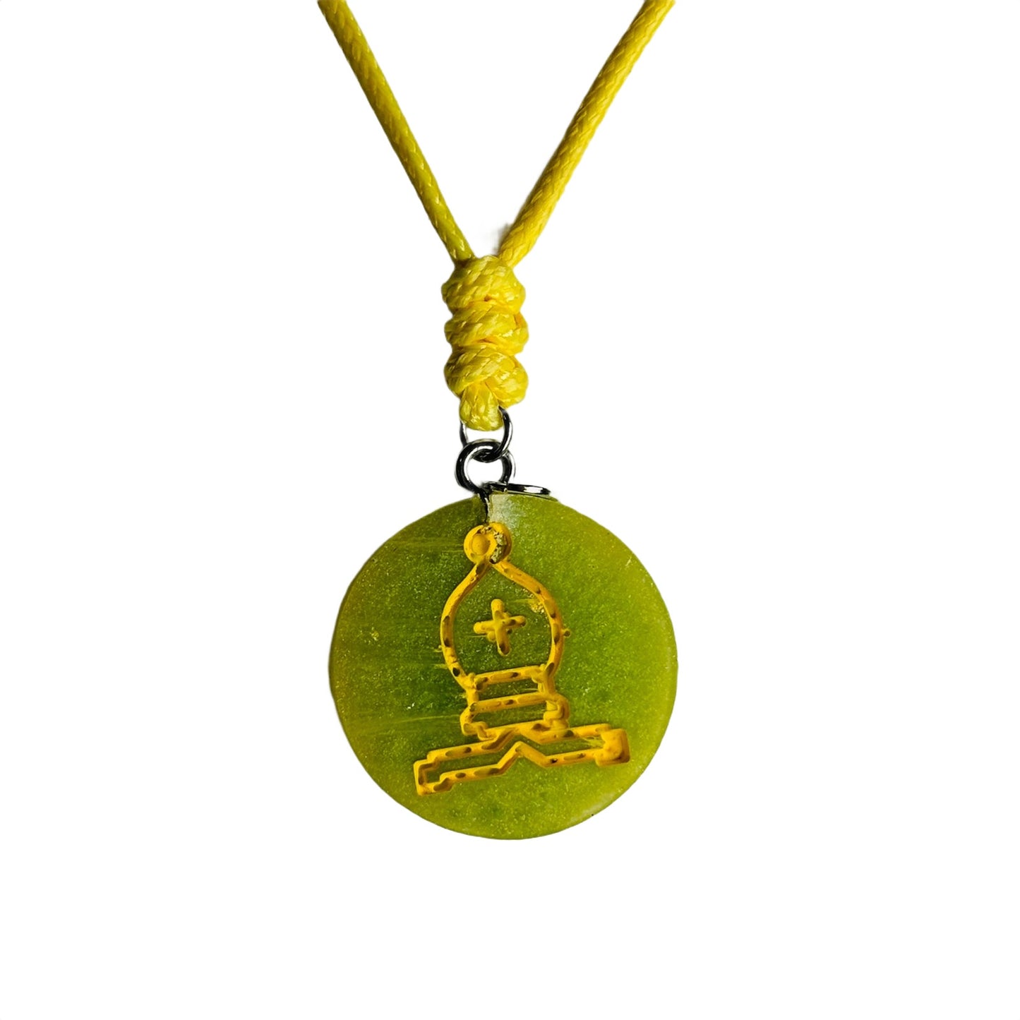 Banana Green Bishop - Handmade Resin Chess Necklace