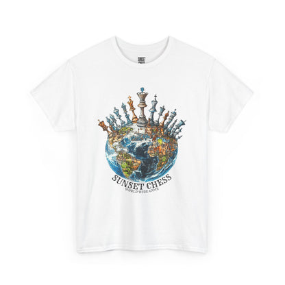 Chess World - White Chess Tee - Unisex Heavy Cotton Tee