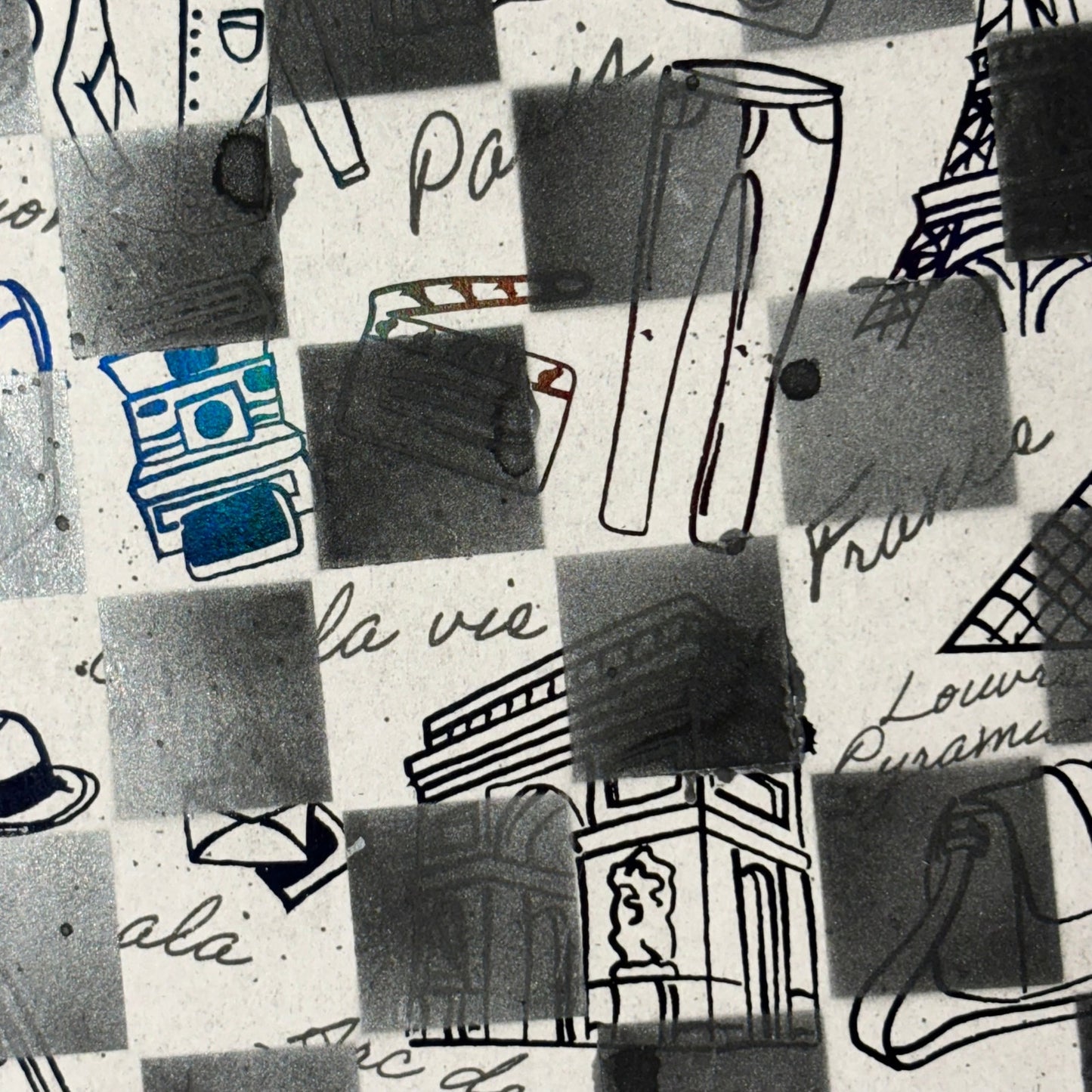 Black & Whites Random Items - Scrapbook Chess Board