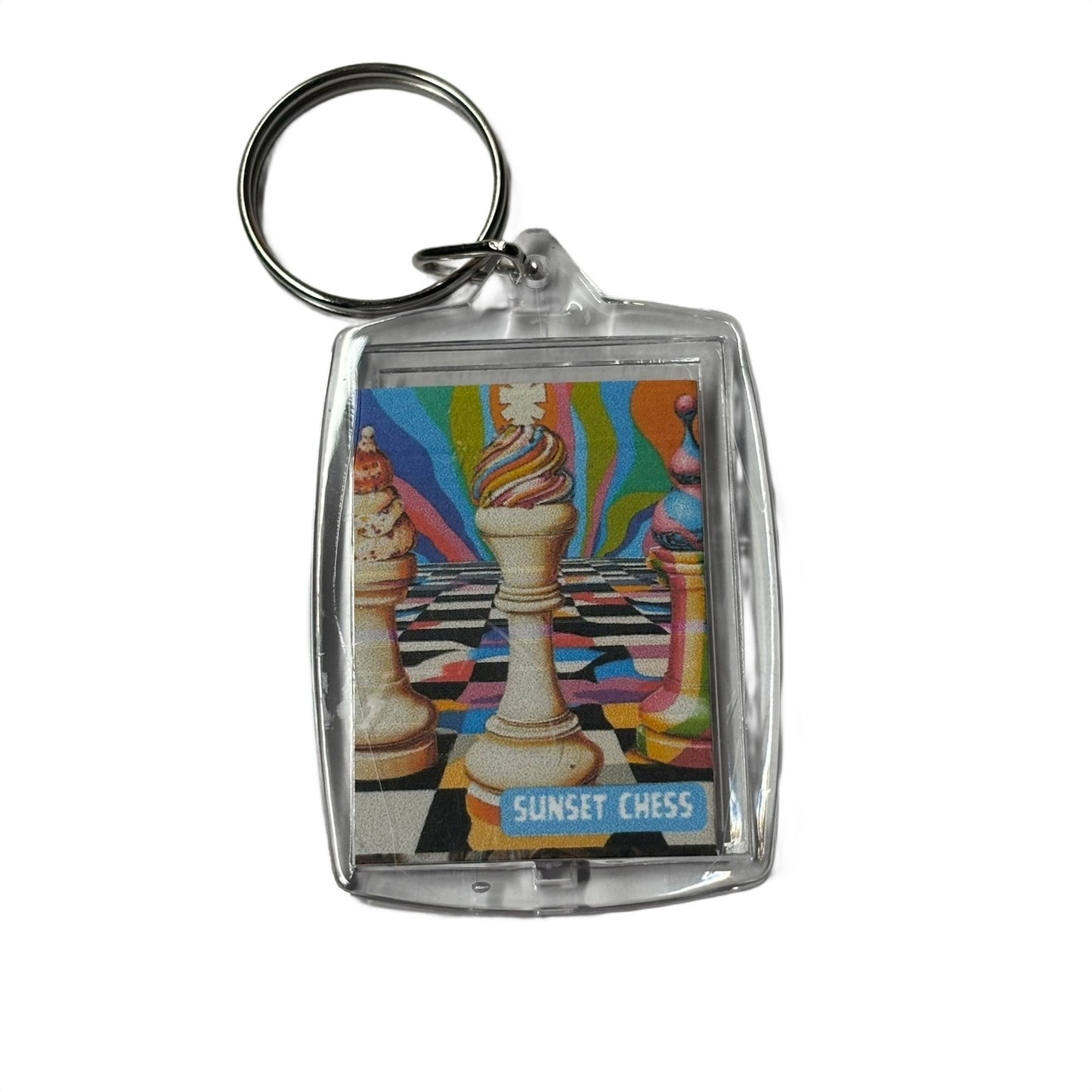 Swirled Ice Cream - Chess  Photo Keychain
