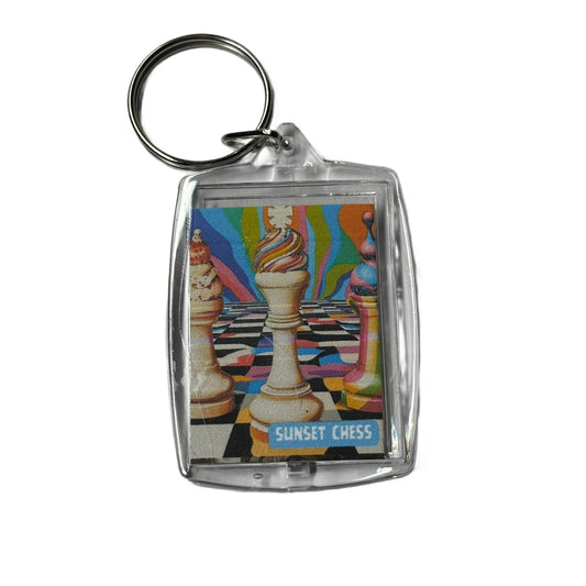Swirled Ice Cream - Chess  Photo Keychain