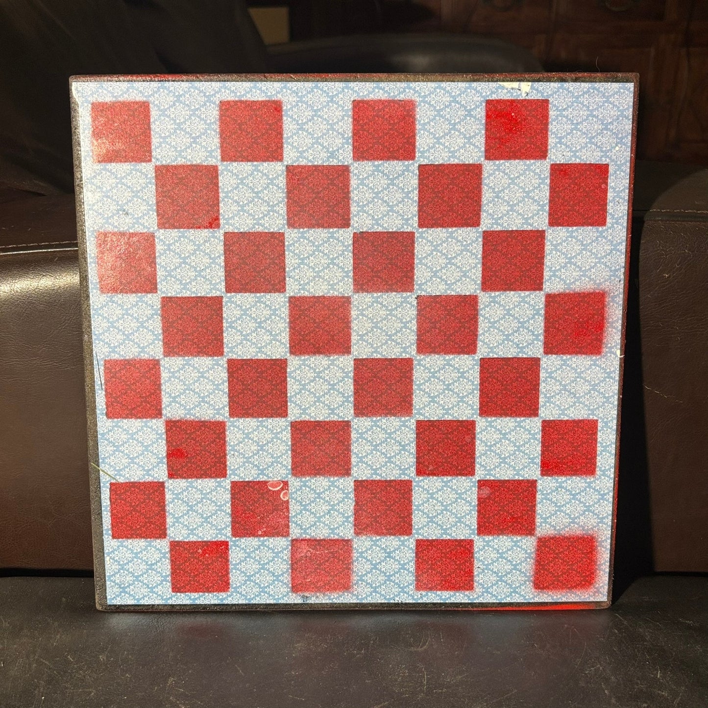 Light Blue & Red - Scrapbook Chess Board