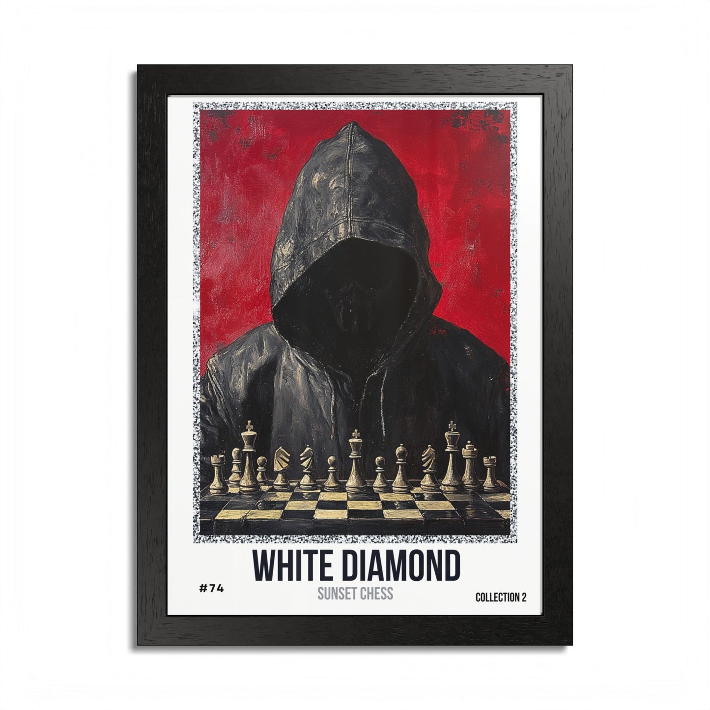 White Diamond - Collection 2 Card #74 - Sunset Card Poster Framed 12"x16"