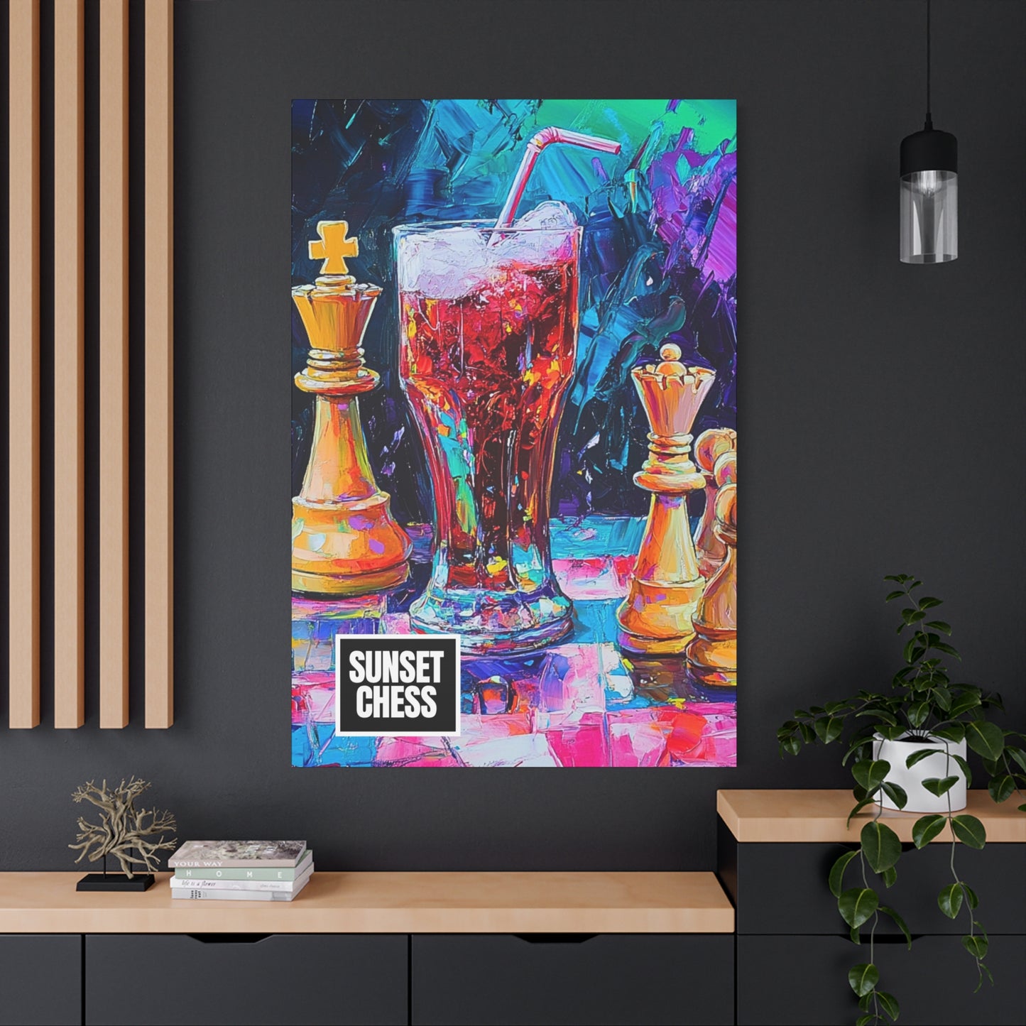 Soda Pop & Chess - Canvas Chess Print 40"x60"