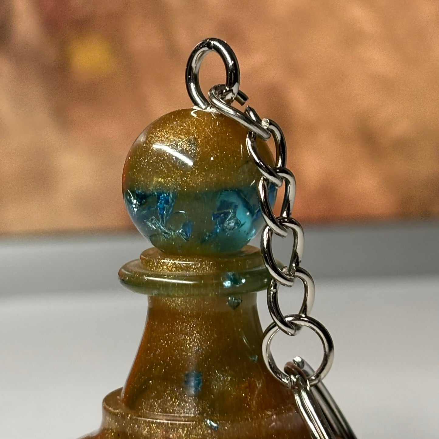 Brown Royalty Pawn - Handmade Resin Keychain - Large Edition