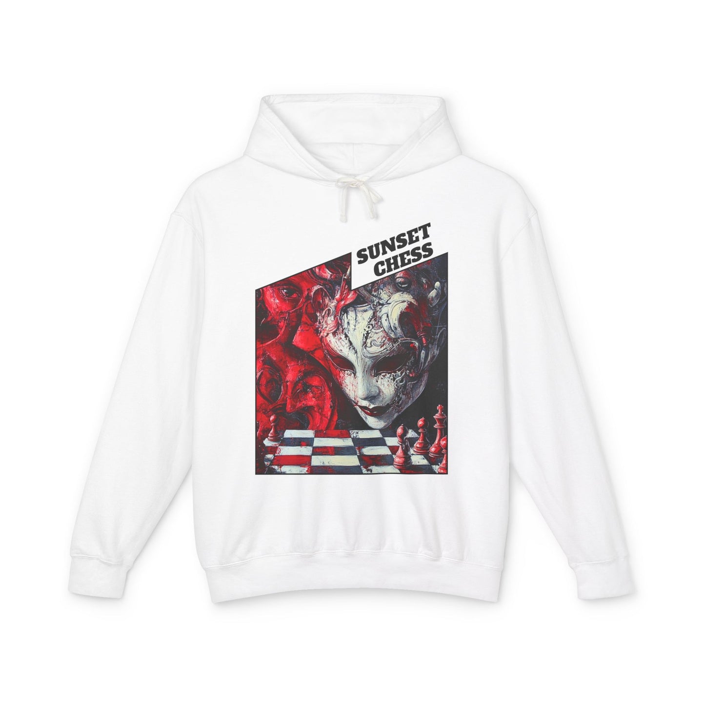 The Dissolving Mask - White Chess Hoodie