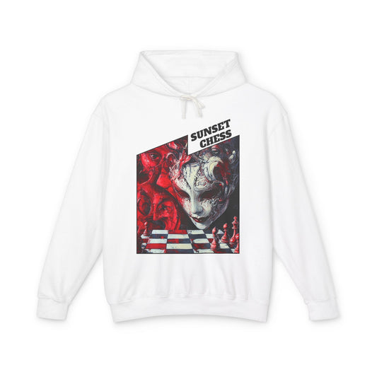 The Dissolving Mask - White Chess Hoodie