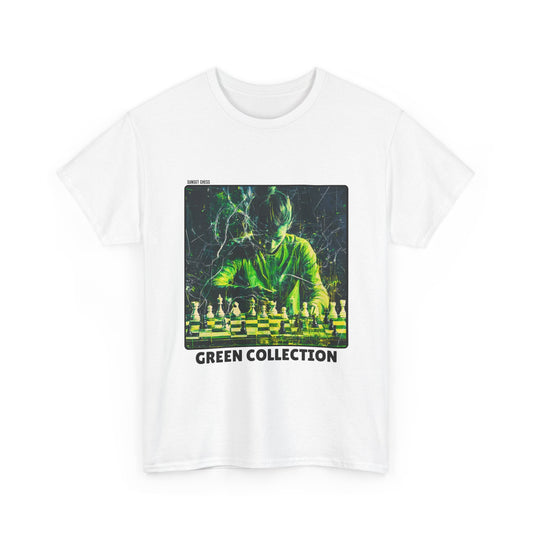 Electric Green Chess  -White T Shirt