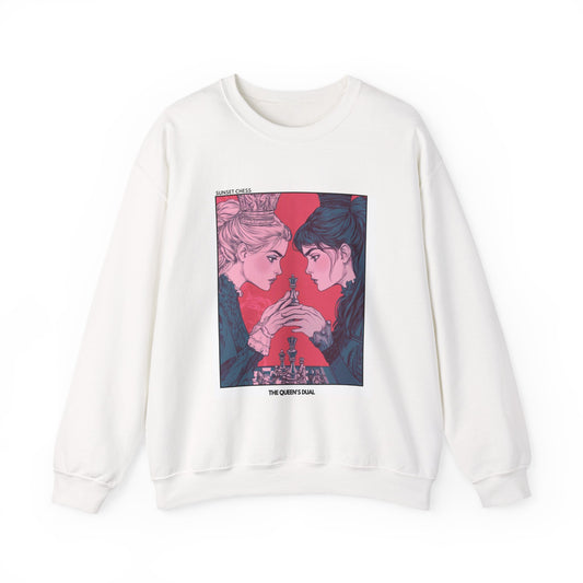 The Queen' Duel* hehe...  White Chess Crewneck Sweater