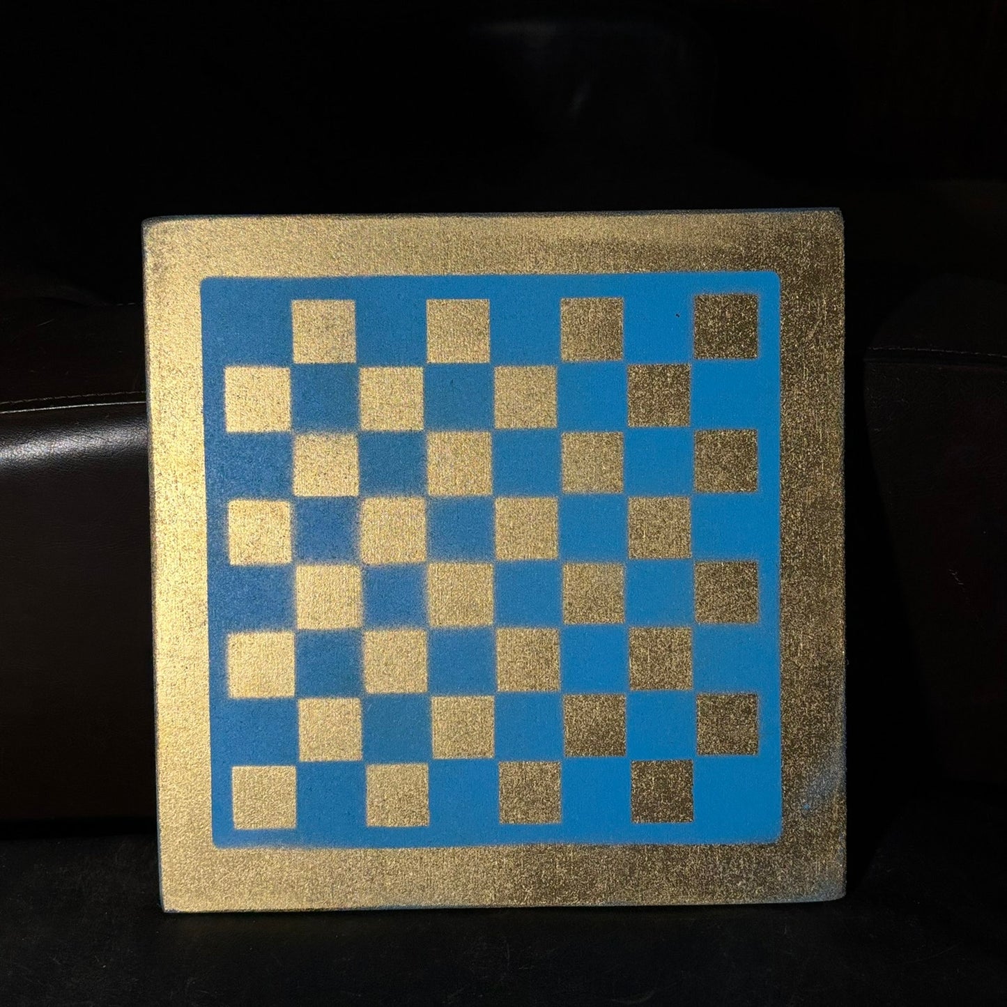 Blue & Gold - Painted Chess Board