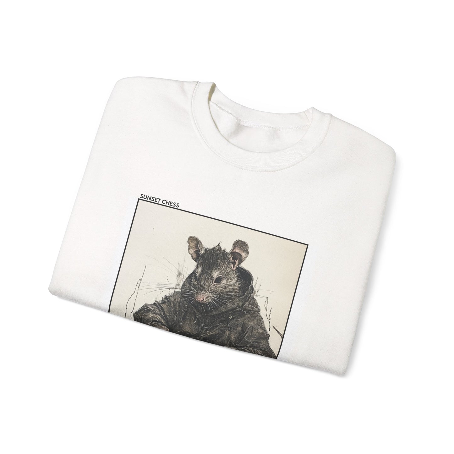 The Rat Queen - White Chess Crewneck Sweater