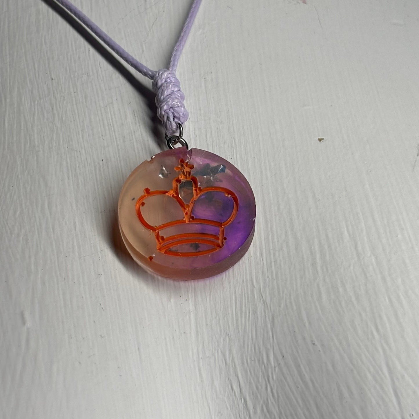 Purple Cosmic King - Handmade Resin Chess Necklace
