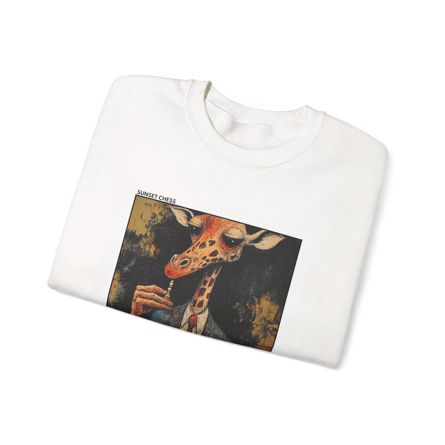 Giraffe Grandmaster - White Chess Crewneck Sweater