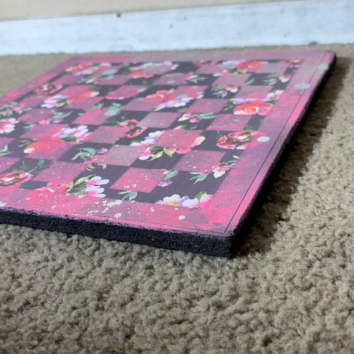 Vintage Purple Flower - Scrapbook Chess Board