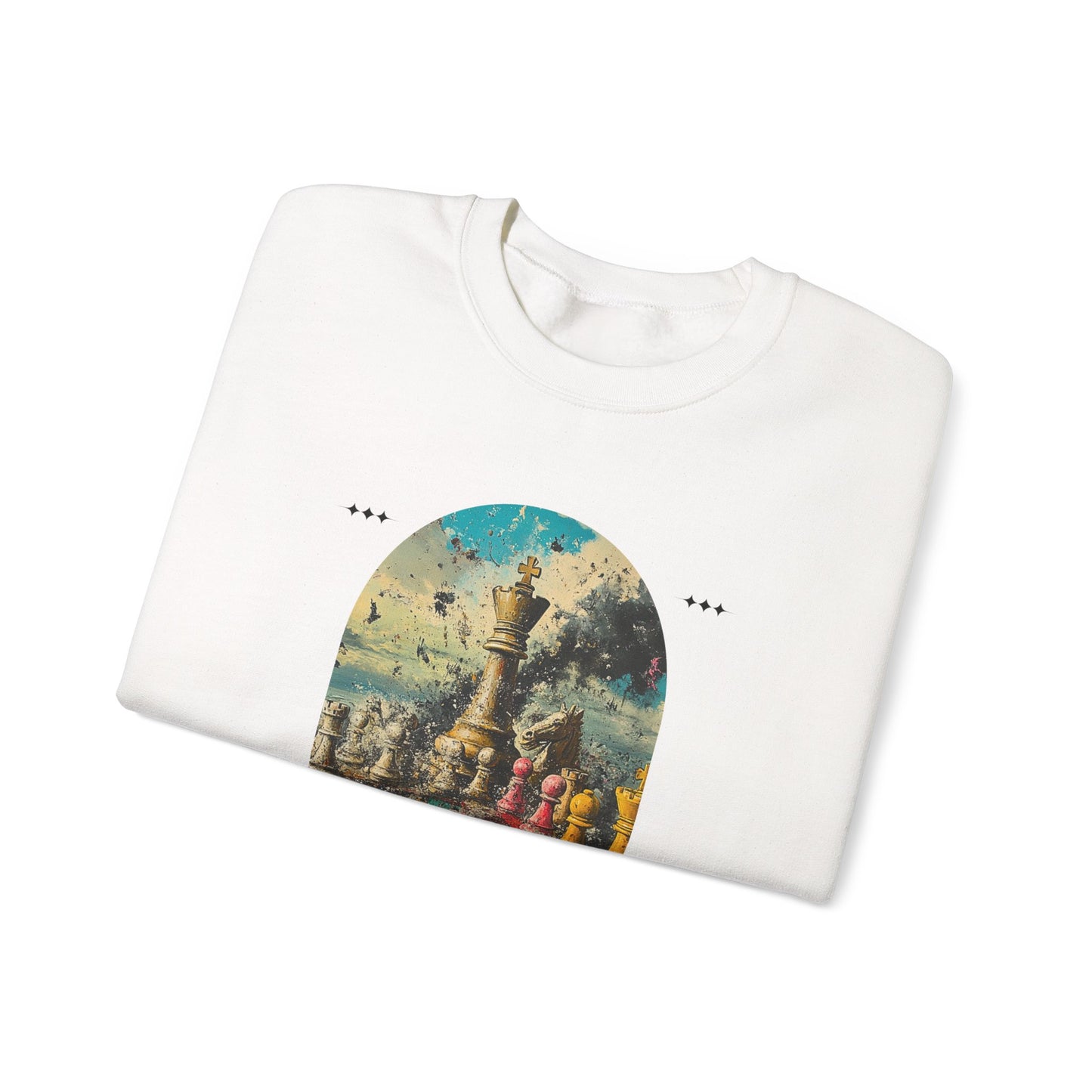 Chess War Zone - White Crewneck Sweater