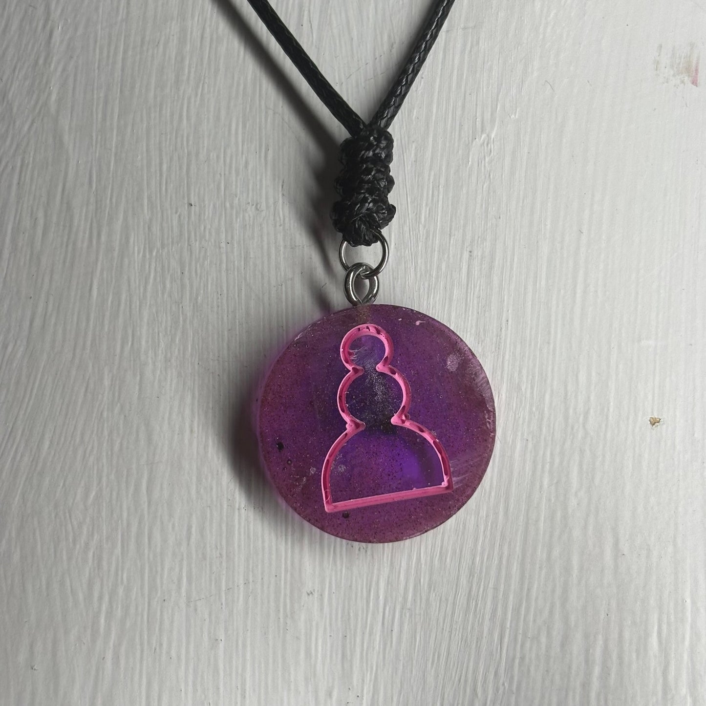Purple Sphere Pawn - Handmade Resin Chess Necklace