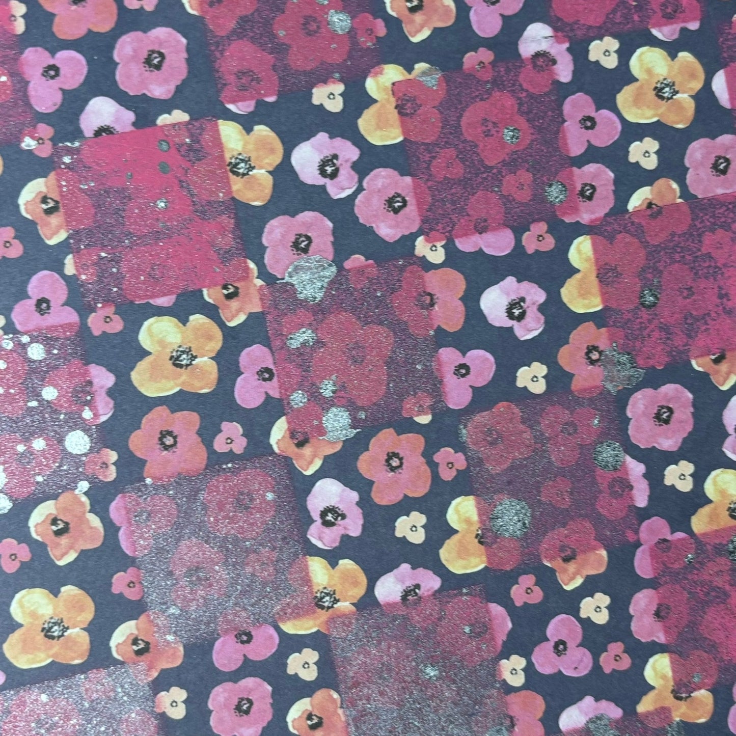 Pink Flowers - Scrapbook Chess Board