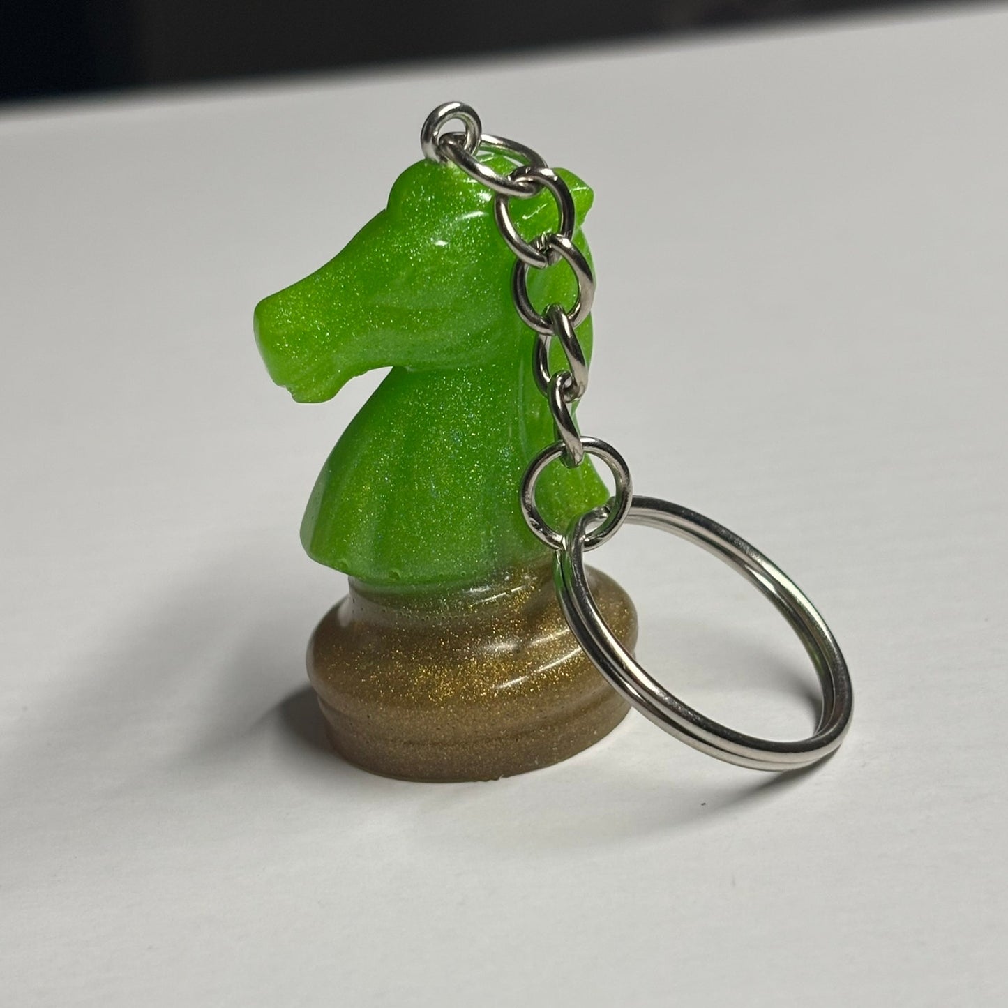 Green/Brown Knight - Handmade Resin Keychain