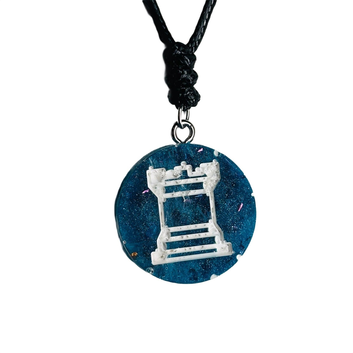 🎁 Blue Rook - Handmade Resin Chess Necklace (100% off)