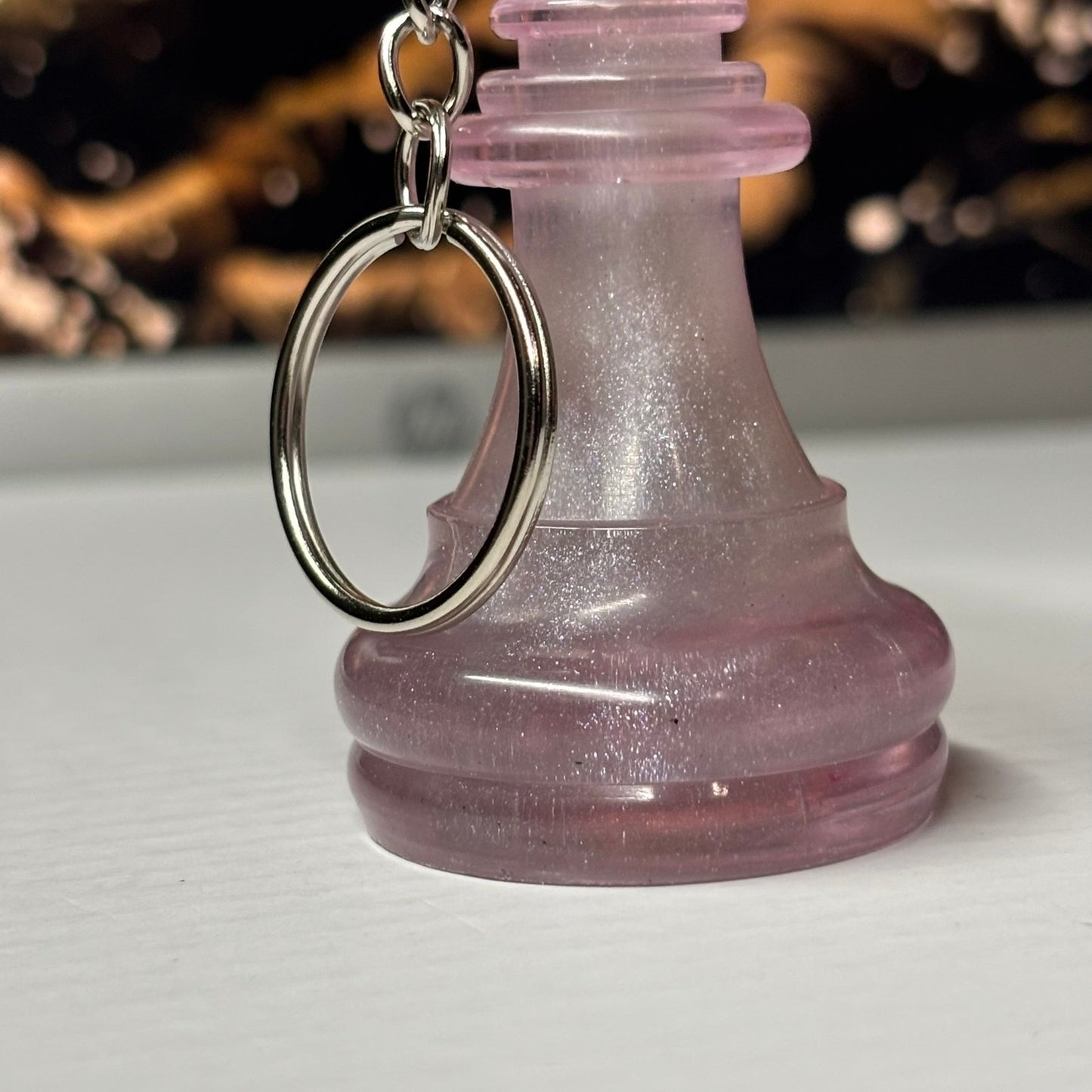 Splendid Pink Bishop - Handmade Resin Keychain - Large Edition
