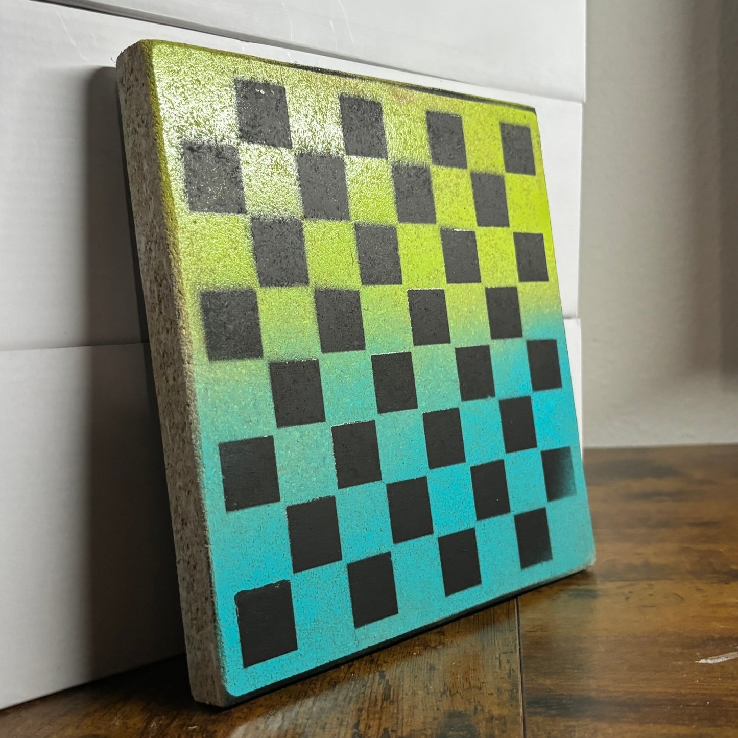 Yellow & Blue - Painted Double Sided Chess Board