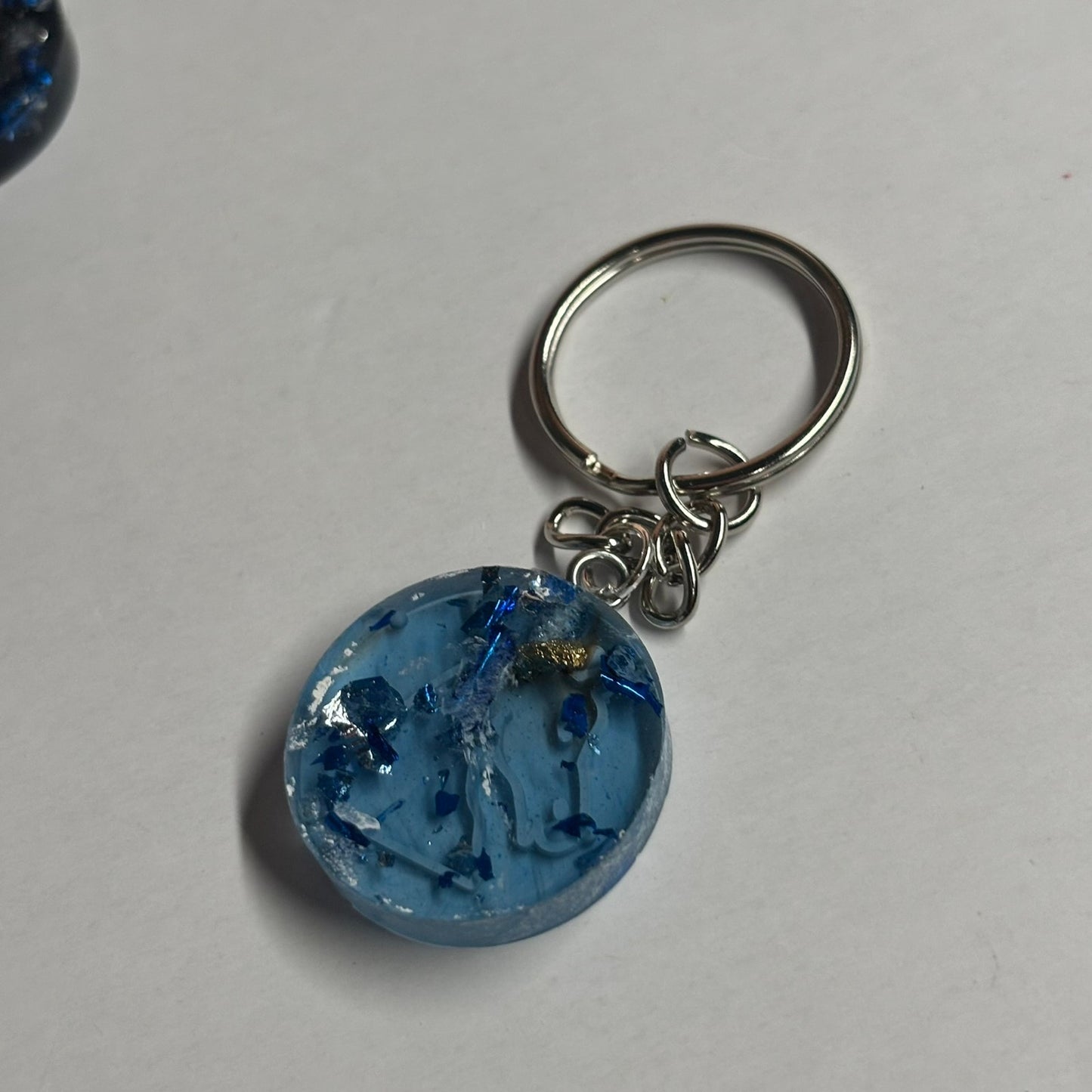 Translucent Blue Knight - Handmade Resin Keychain