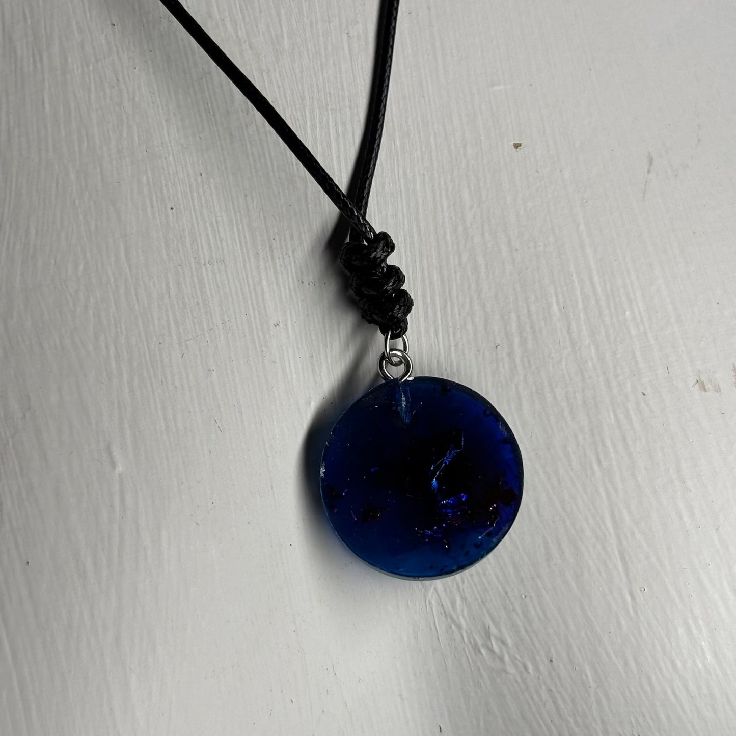 Dark Sea Blue Pawn - Handmade Resin Chess Necklace