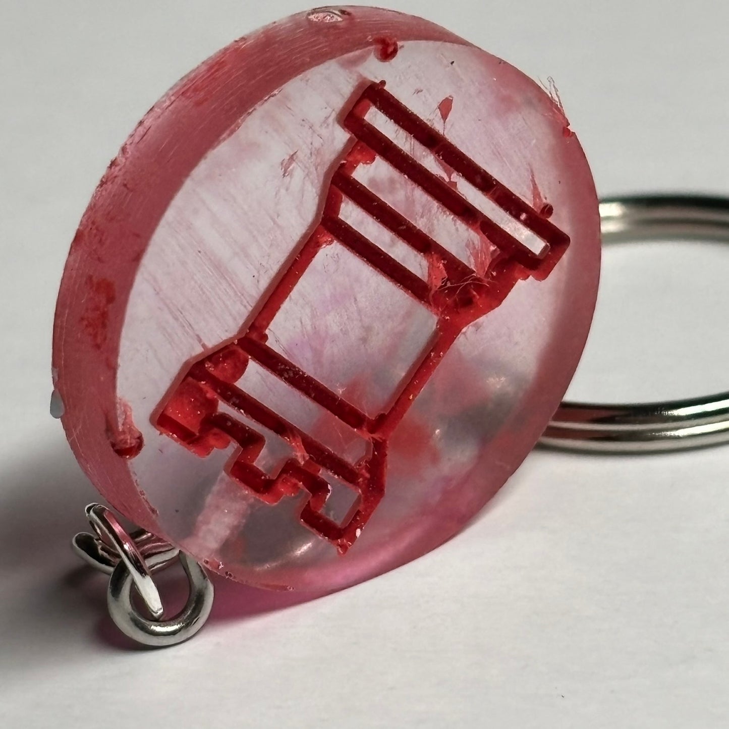 Misty Red Rook - Handmade Resin Keychain