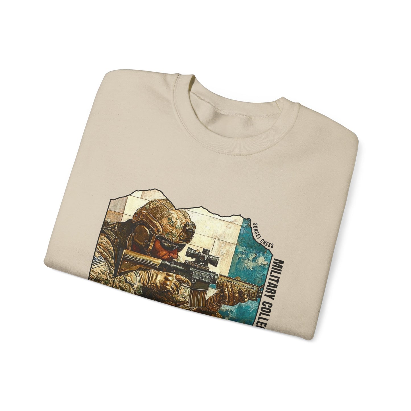 Sandstorm Trooper - Tan Chess Crewneck Sweater