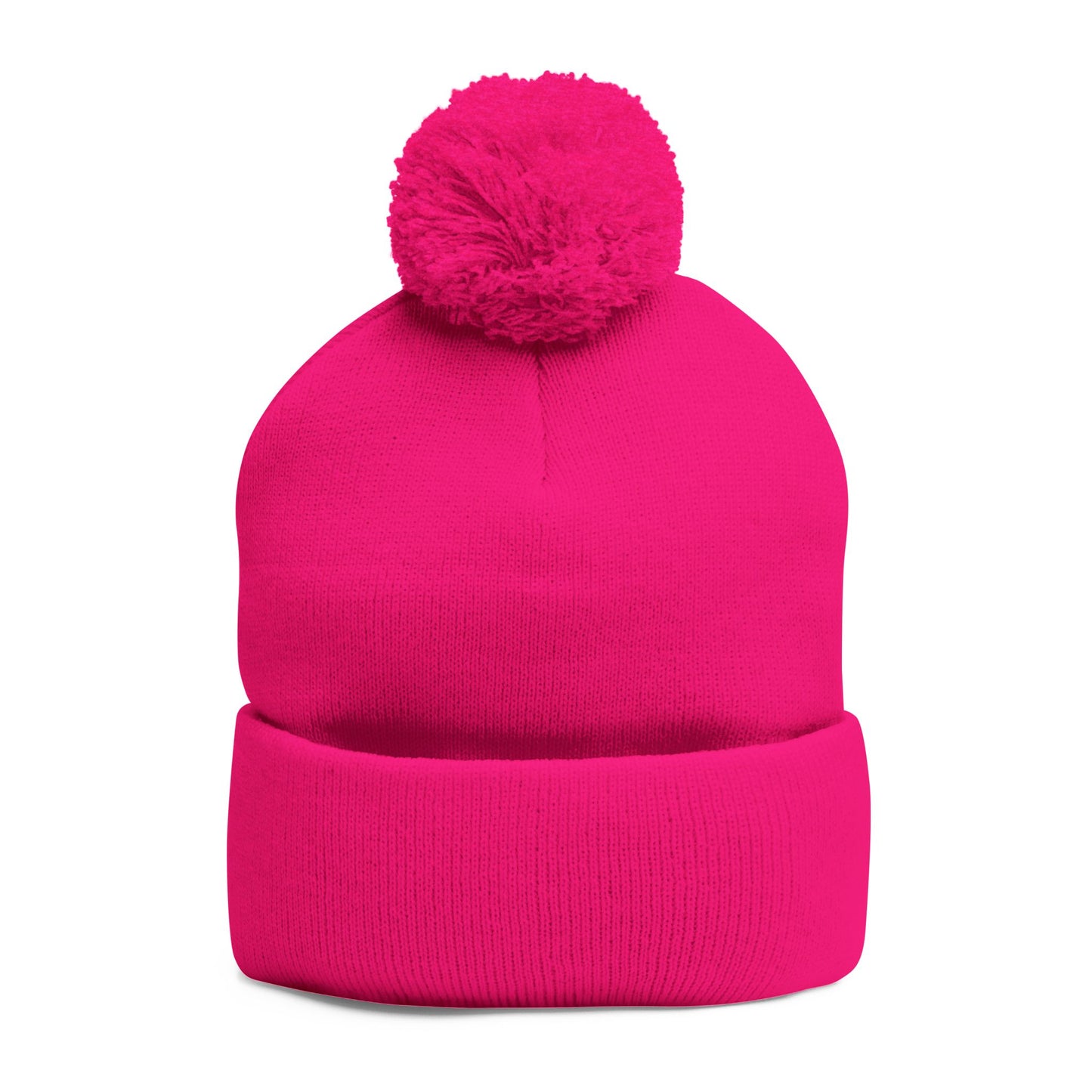 Sunset Chess - Pom Pom Neon Pink Beanie