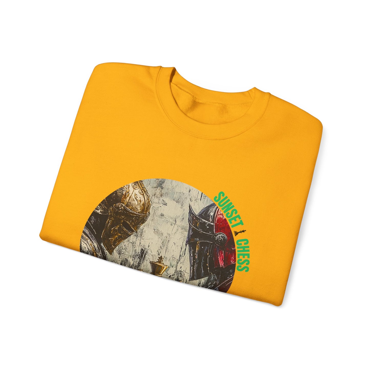 Knights At War - Yellow Gold Chess Crewneck Sweater