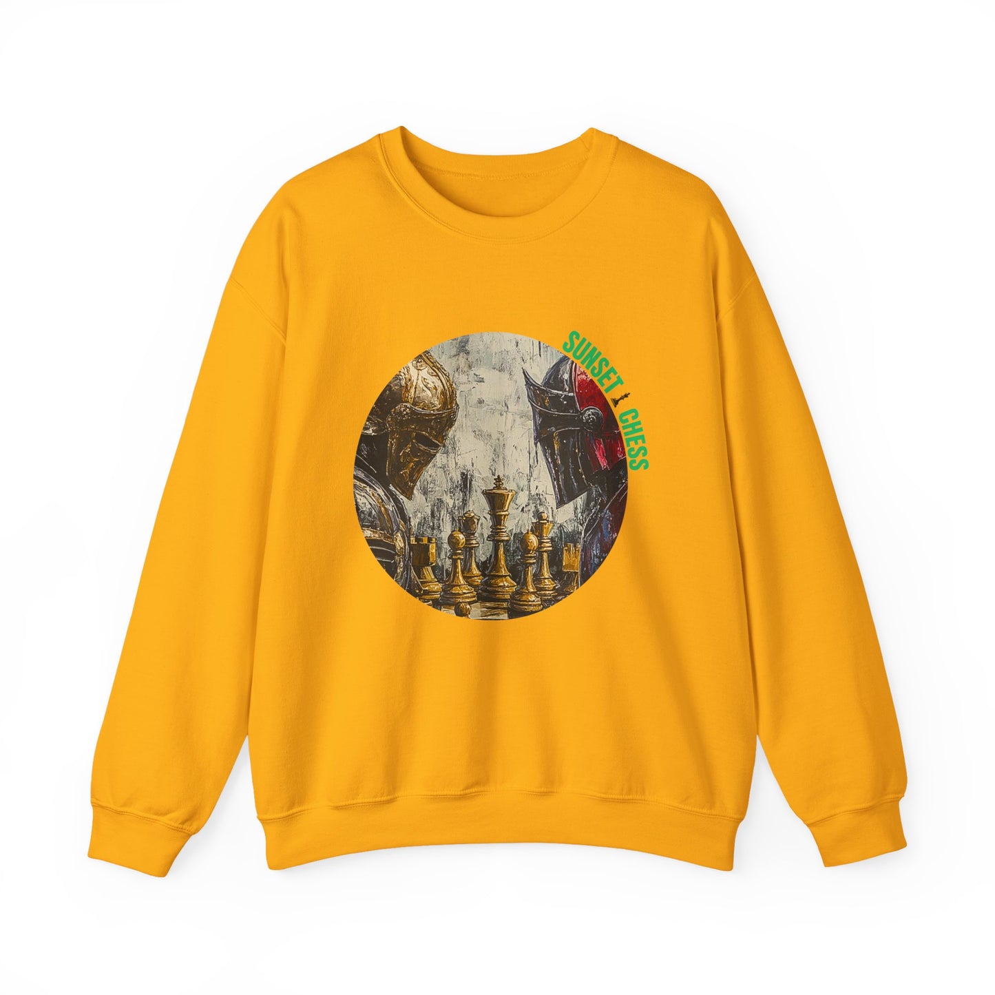 Knights At War - Yellow Gold Chess Crewneck Sweater