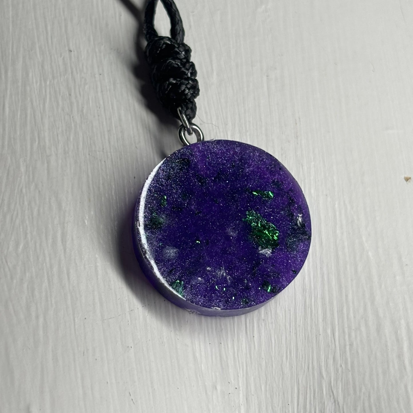 Midnight Purple Bishop - Handmade Resin Chess Necklace