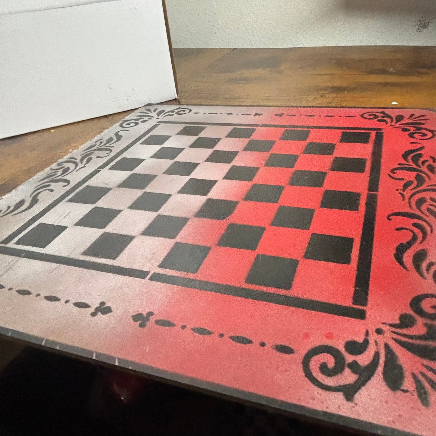 Red Cream - Painted Chess Board