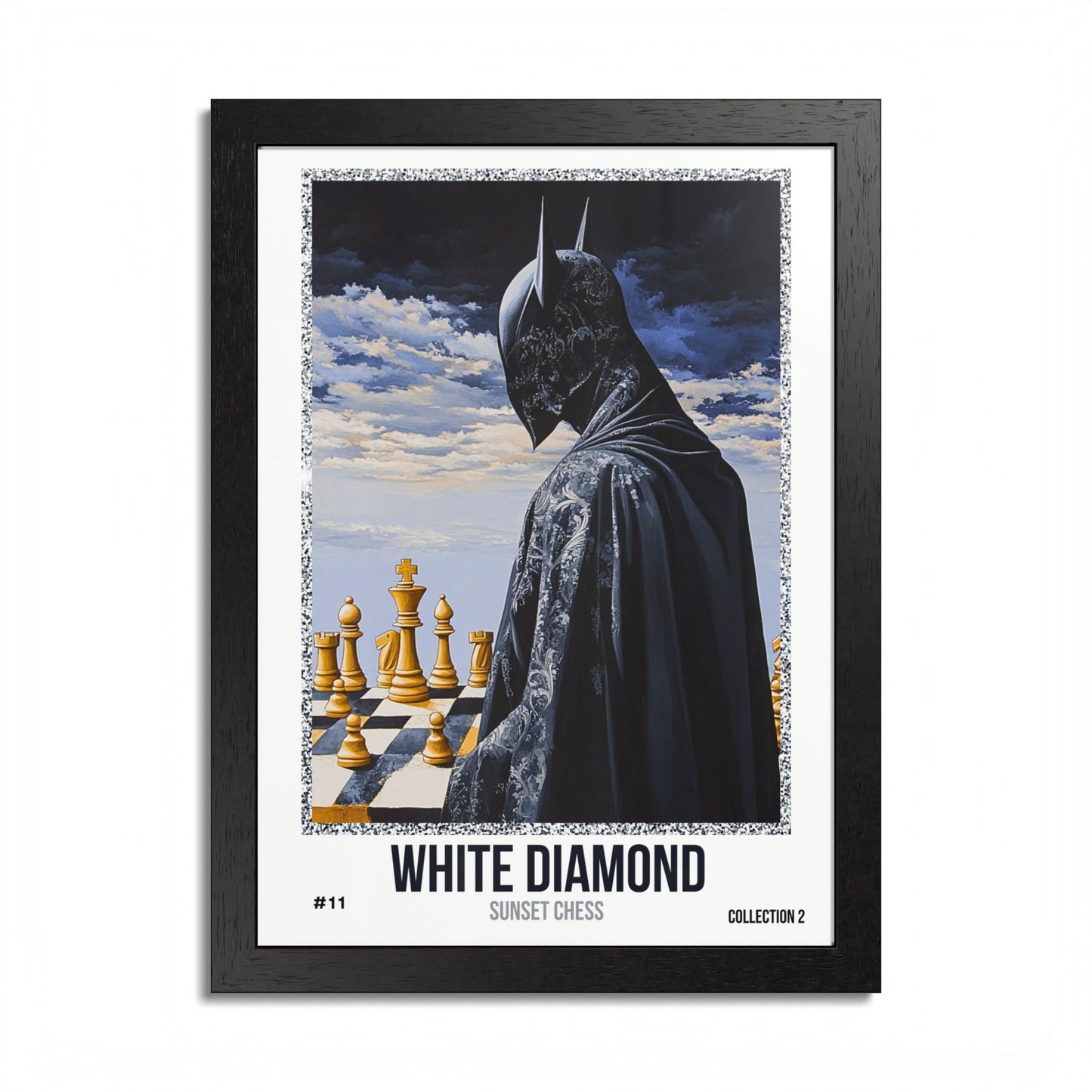 White Diamond - Collection 2 Card #11 - Sunset Card Poster Framed 12"x16"