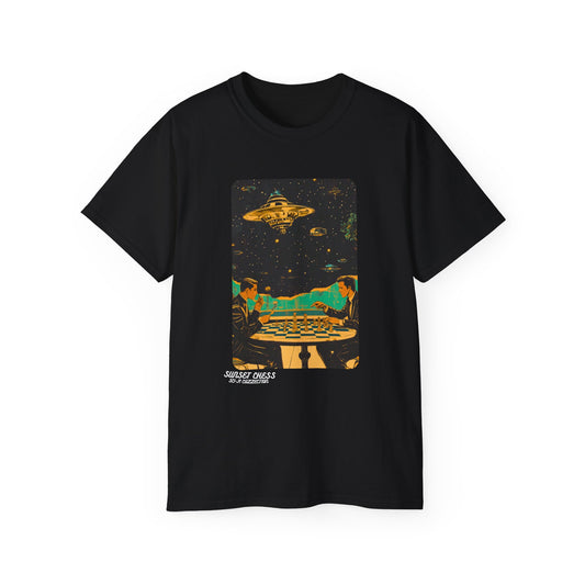 Peace, Space and Chess - Black Chess T Shirt
