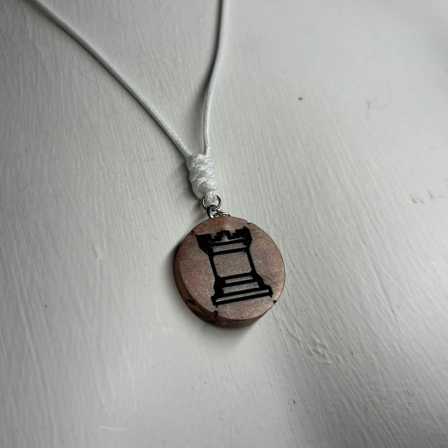 Simple Rook - Handmade Resin Chess Necklace
